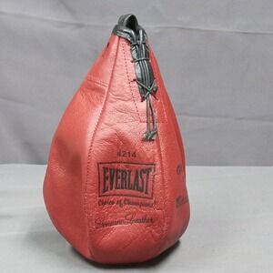 EVERLAST 4214 Genuine Leather RED SPEED BAG PUNCHING BAG 4 lb GYRO BALANCED 7144